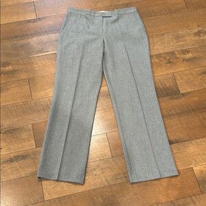 Gray Dress Pants with Straight Leg Cut and Flat Front Waistband